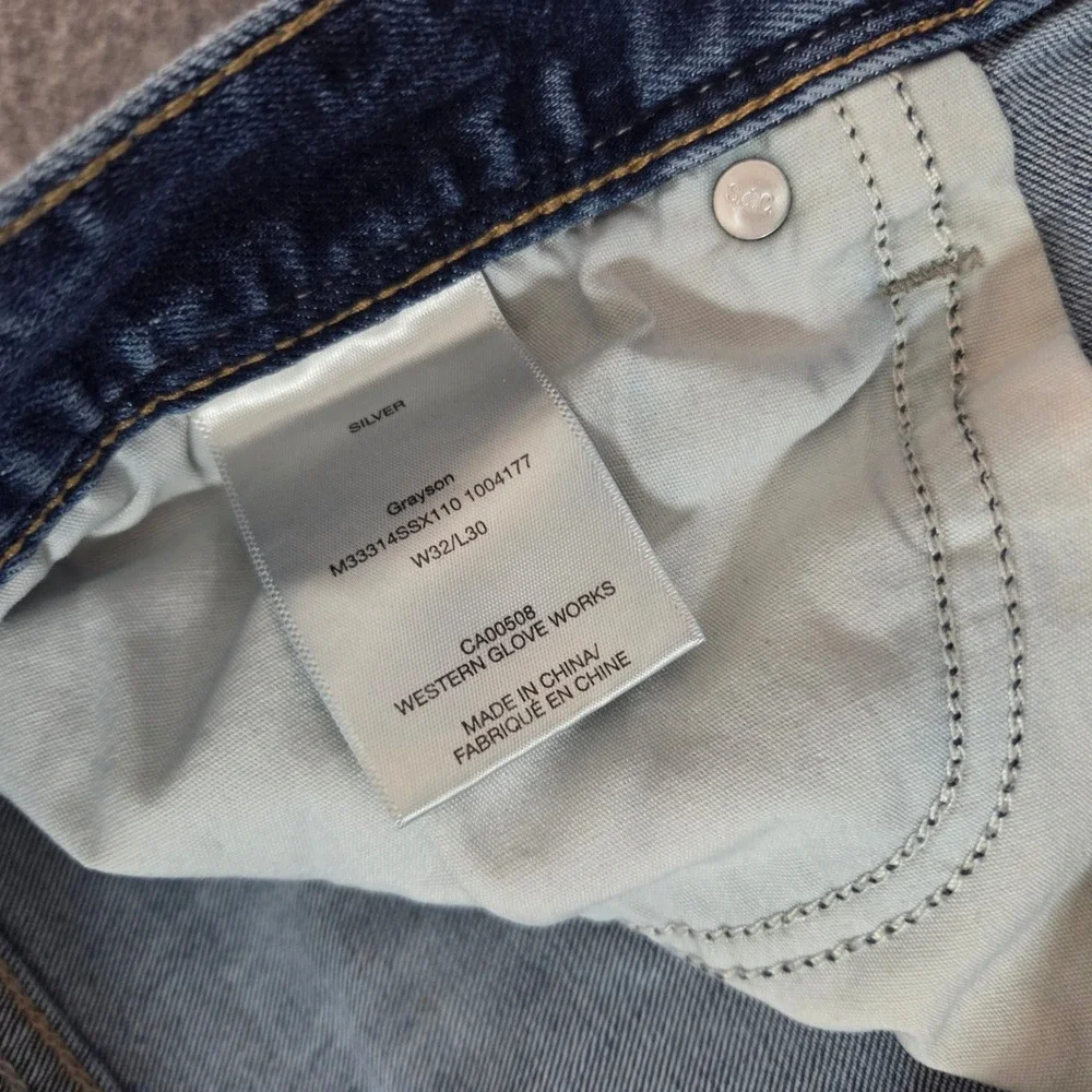 Silver Jeans Grayson Straight Leg Men's 32x30 Light Wash Stretch Denim Jeans